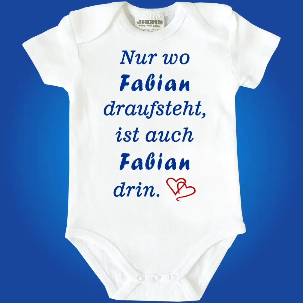 Preview: Babybody mit personalisiertem Wunschname und Fun‑Spruch