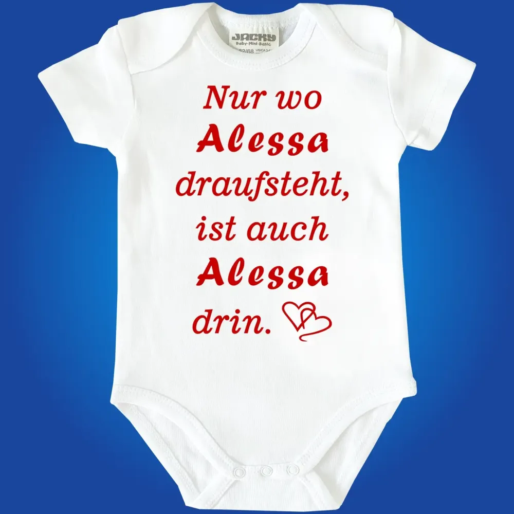 Babybody mit personalisierbarem Spruch für Babys