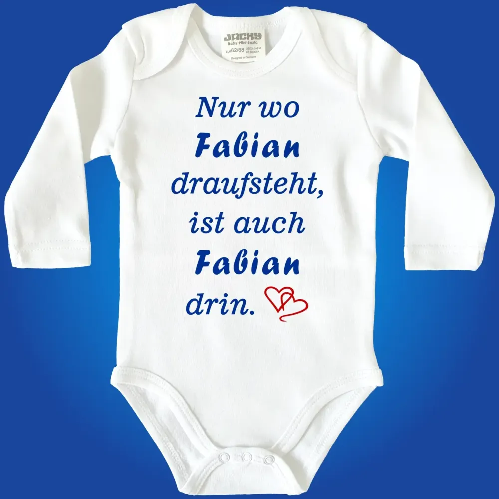 Preview: Babybody mit personalisiertem Wunschname und Fun‑Spruch