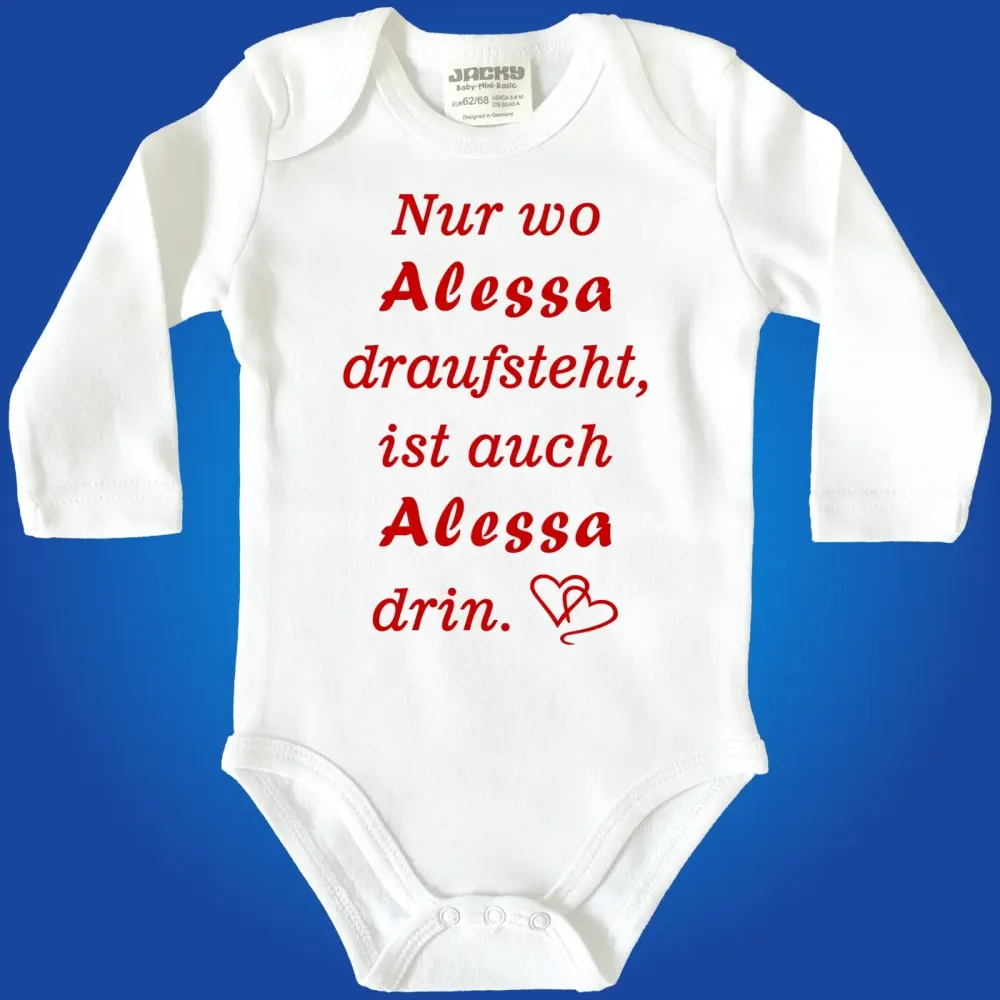 Babybody mit personalisierbarem Spruch für Babys