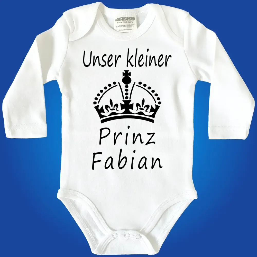 Preview: Babybody mit Druck Prinz