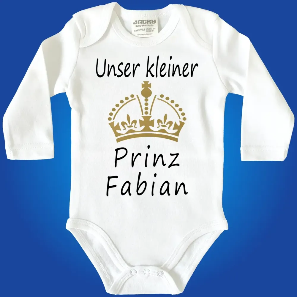 Preview: Baby-Body mit Druck Prinz