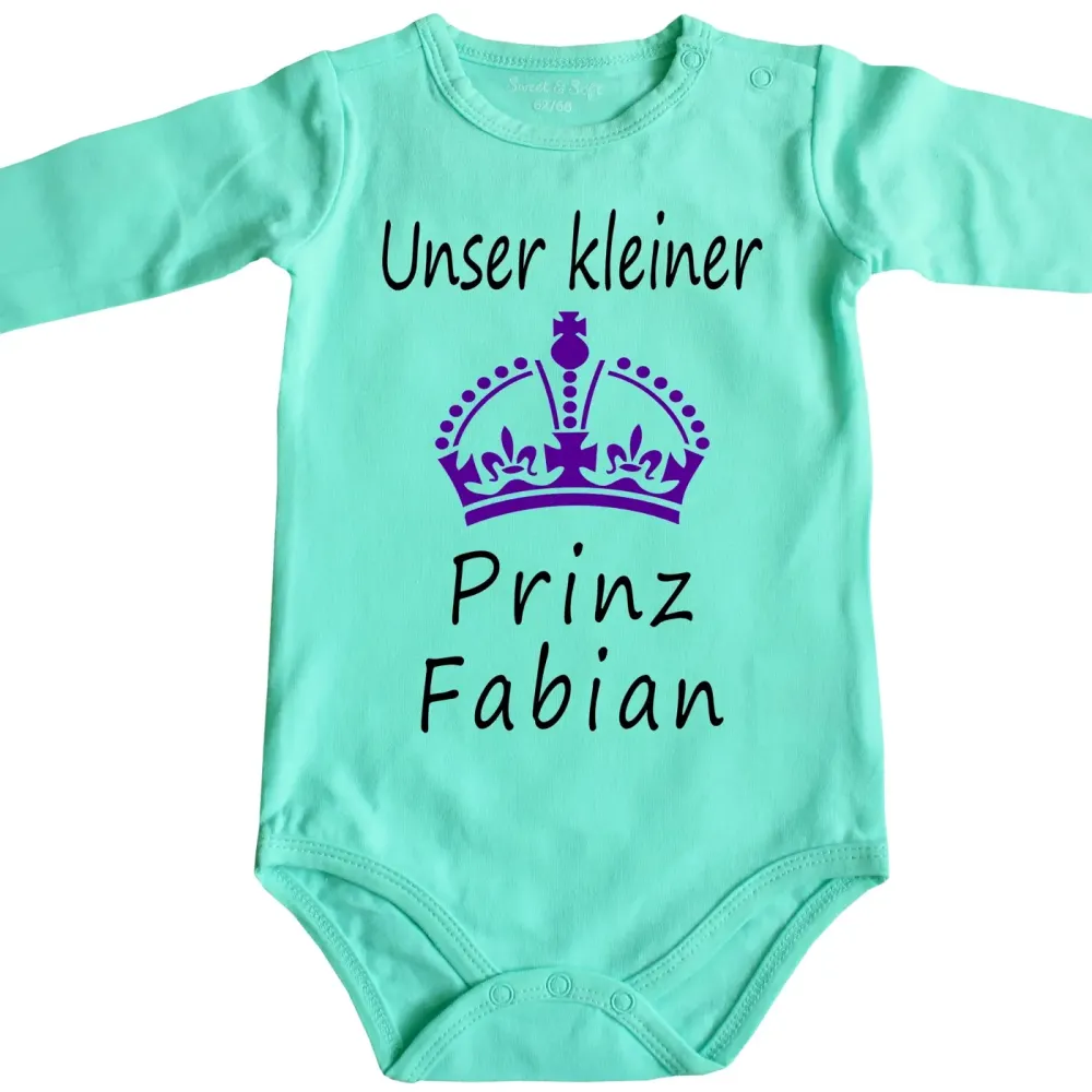 Baby-Body mit Druck Prinz und Krone