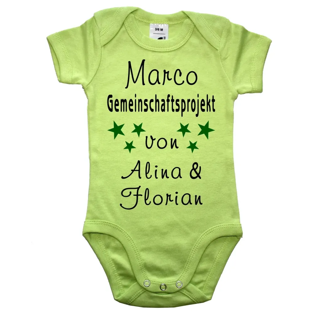 Baby-Body mit Aufdruck Gemeinschaftsprojekt