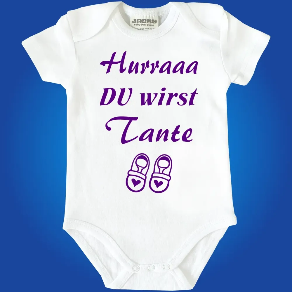 Preview: Baby‑Body „Hurraaa, du wirst Tante“ mit Schuh‑Motiv