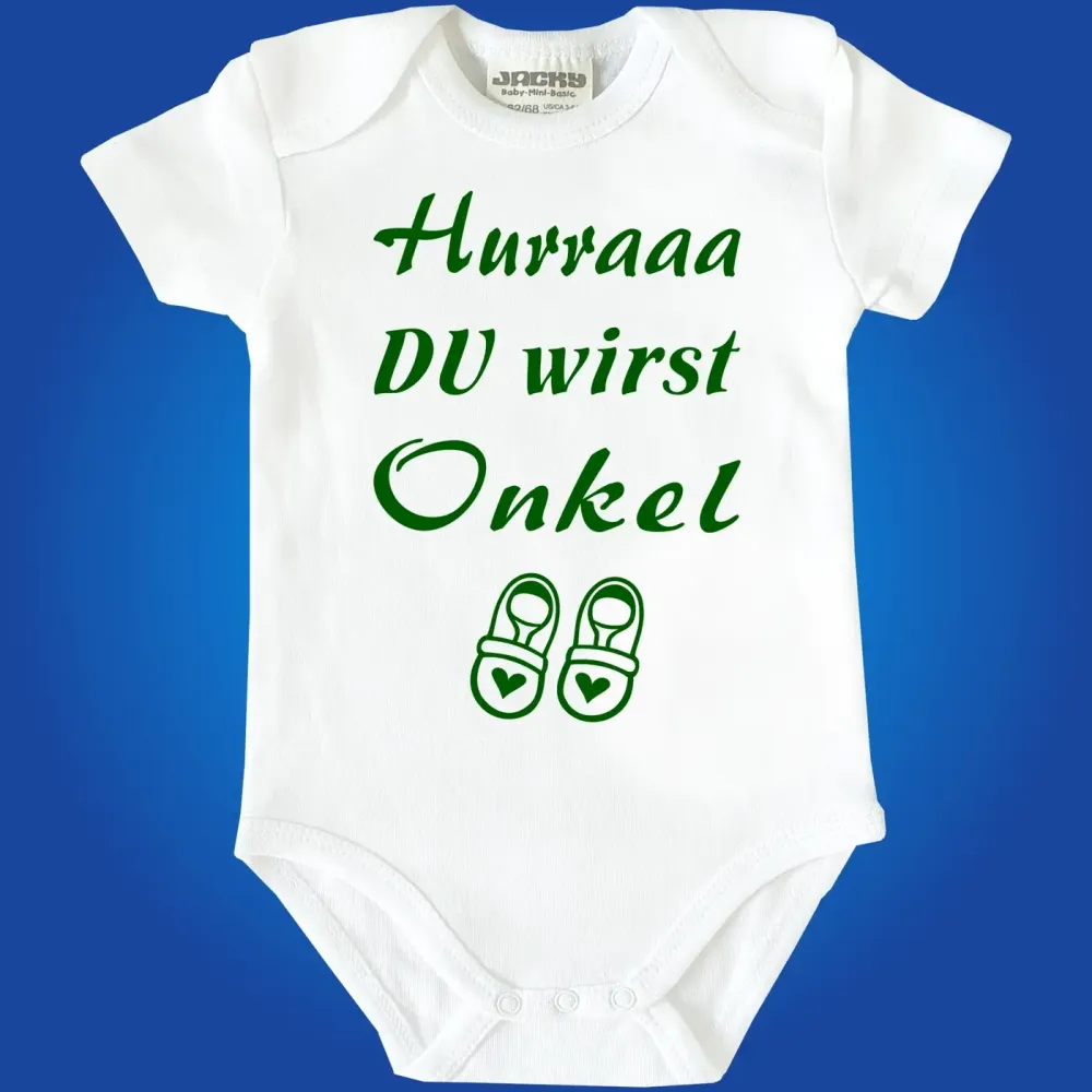 Babybody mit Schwangerschaftsverkündung und Babyschuh‑Design