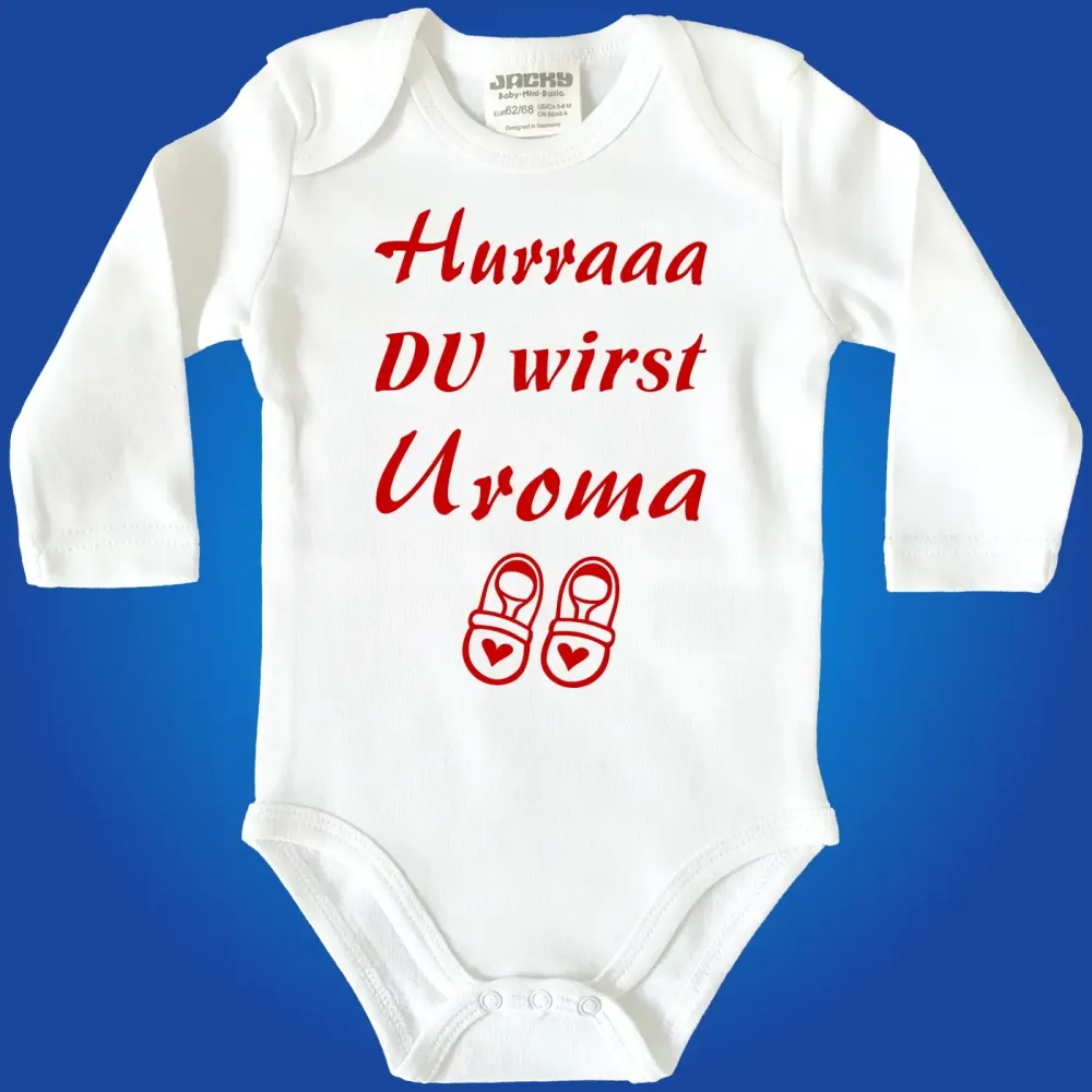 Babybody „Hurraaa, du wirst Onkel“ mit Babyschuh‑Grafik