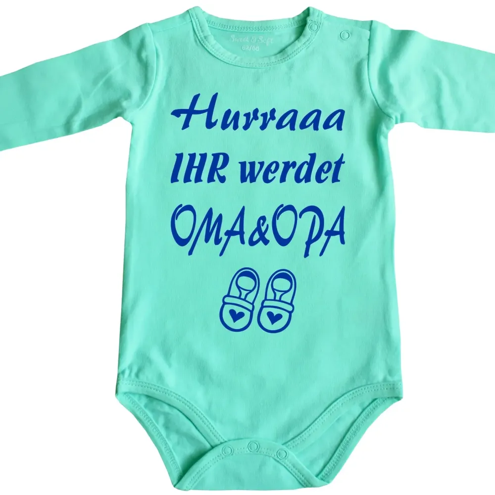 Preview: Baby-Body mit Druck - Du wirst Oma und Opa