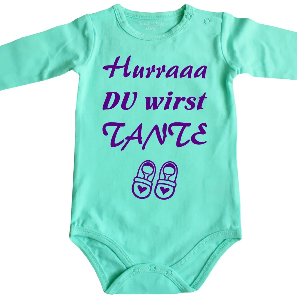 Preview: Baby-Body mit Druck - Du wirst Tante