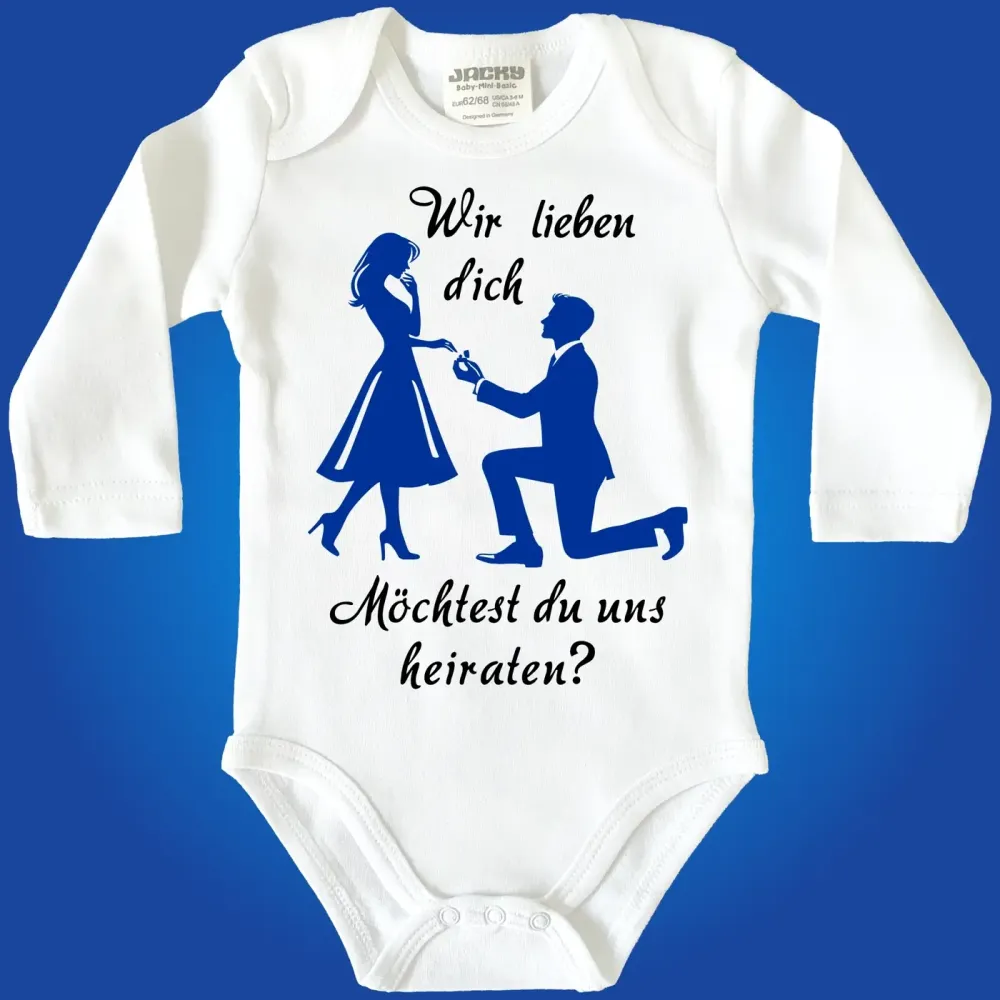 Preview: Baby-Body mit Druck Hochzeit Antrag