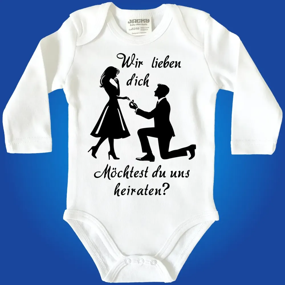 Preview: Baby-Body mit Druck Antrag Hochzeit