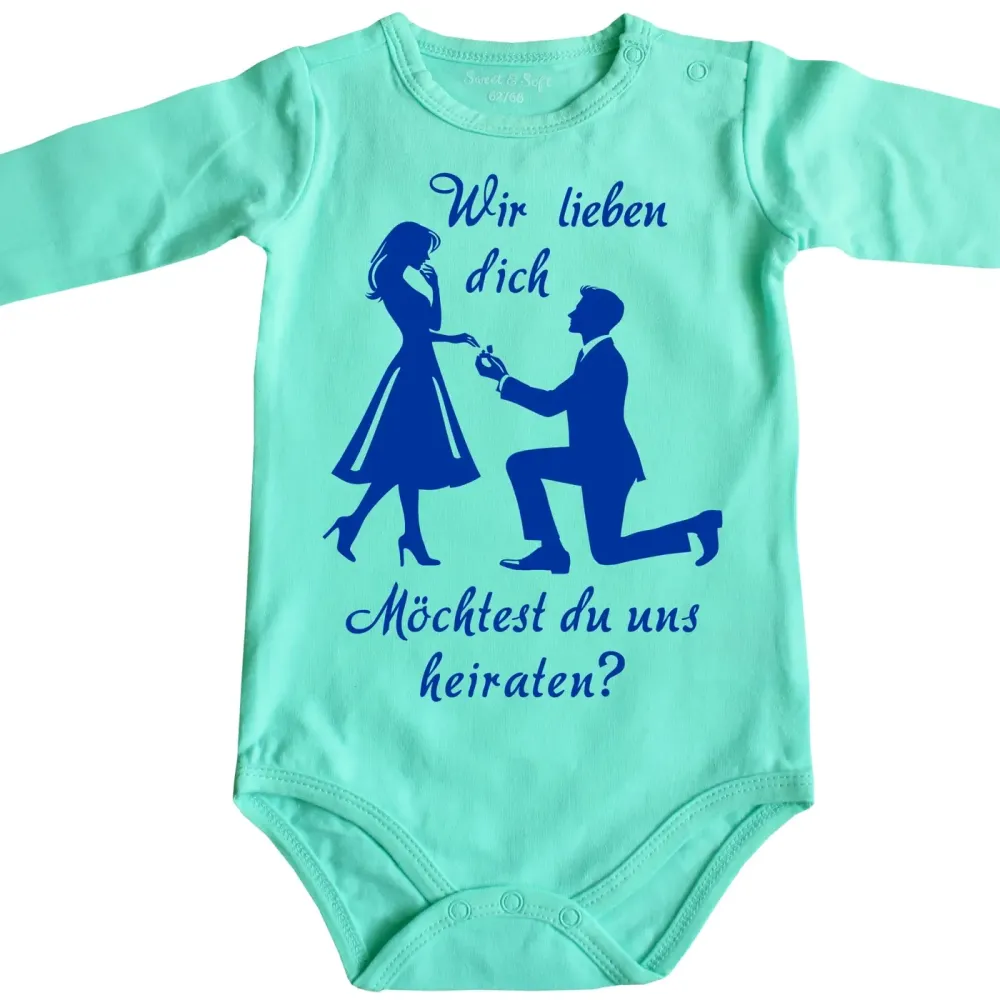 Preview: Baby-Body mit Aufdruck Hochzeitsantrag