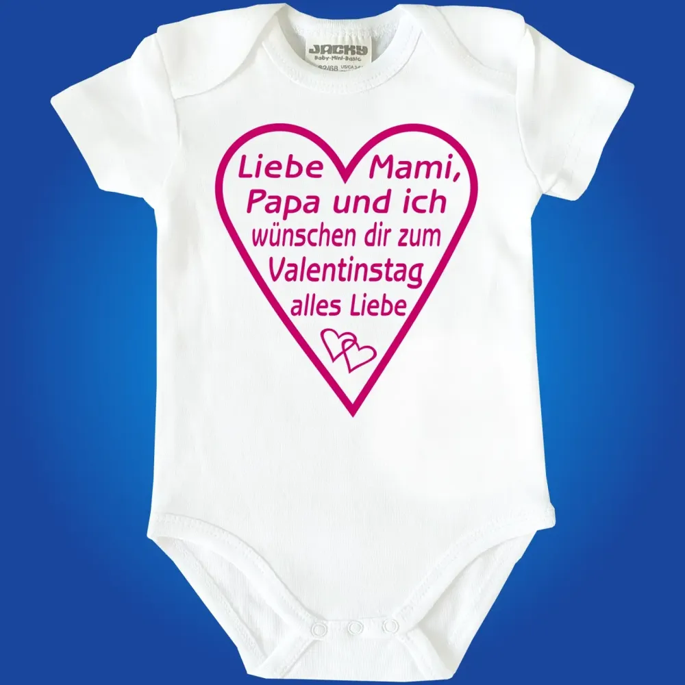 Preview: Baby-Body mit Druck Valentinstag