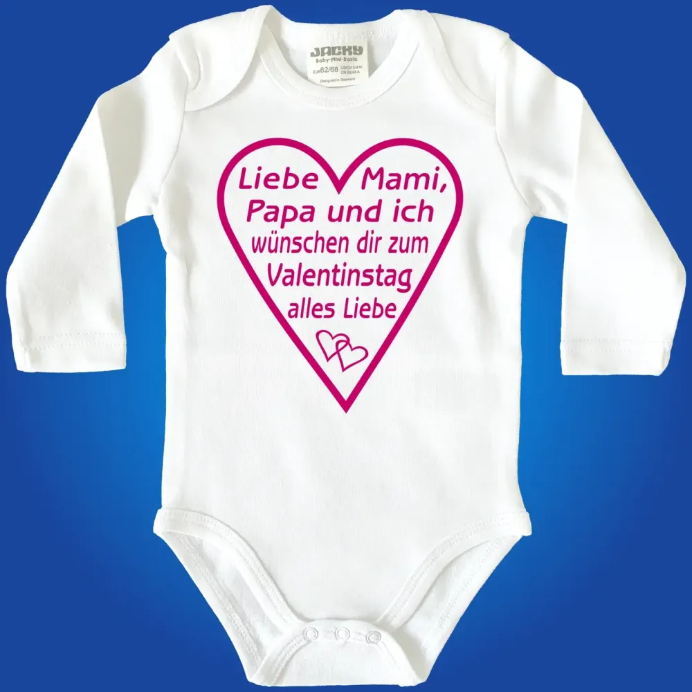 Preview: Baby-Body mit Aufdruck zum Valentinstag