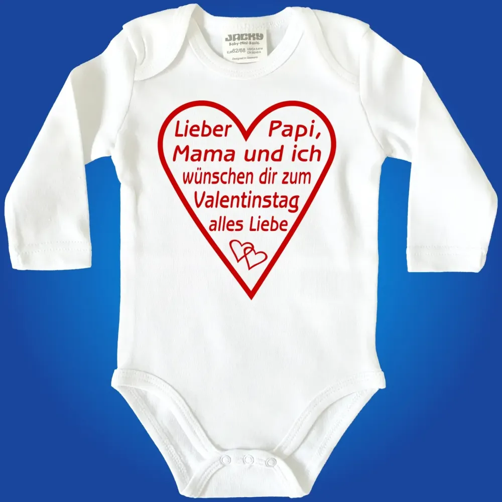 Preview: Baby-Body mit Druck zum Valentinstag