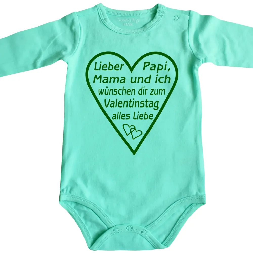 Preview: Baby-Body mit Aufdruck Valentinstag