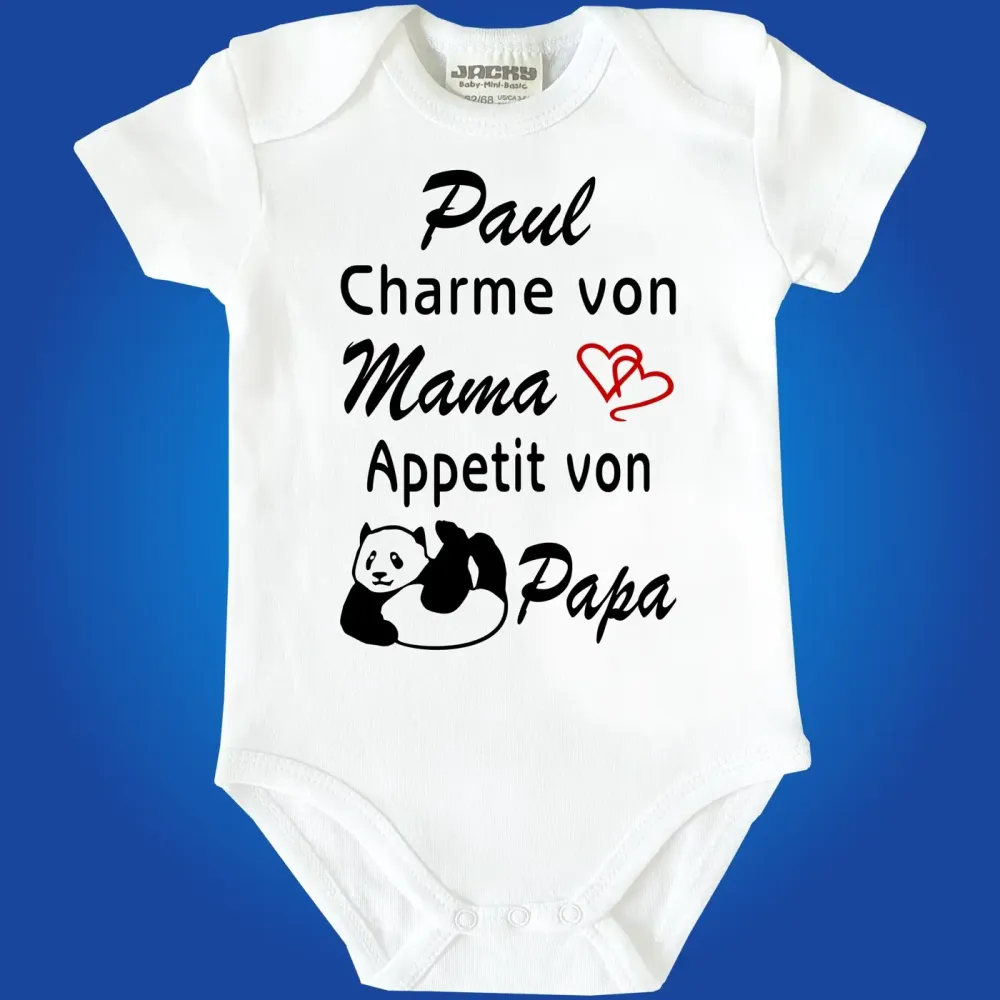 Babybody „Charme von Mama – Appetit von Papa“
