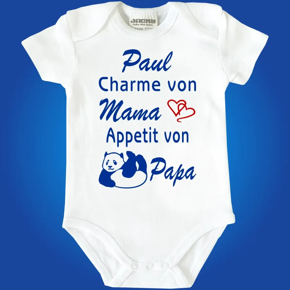 Preview: Lustiger Babybody mit Name - Personalisiert