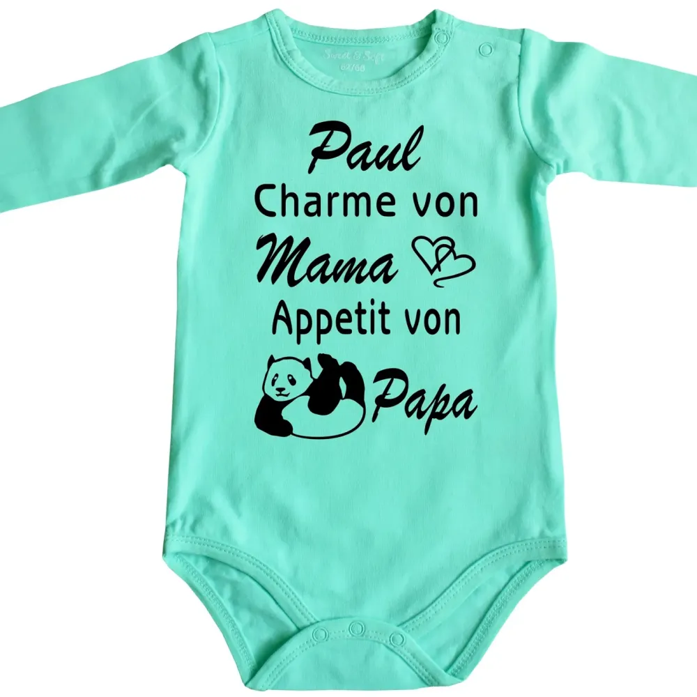 Baby-Body „Charme von Mama – Appetit von Papa“