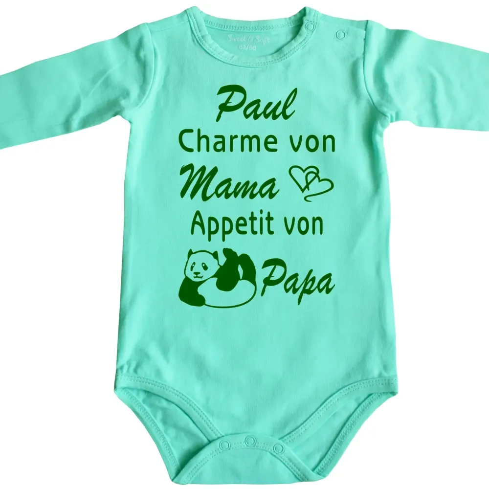 Preview: Lustiger Baby-Body Personalisiert mit Wunschname