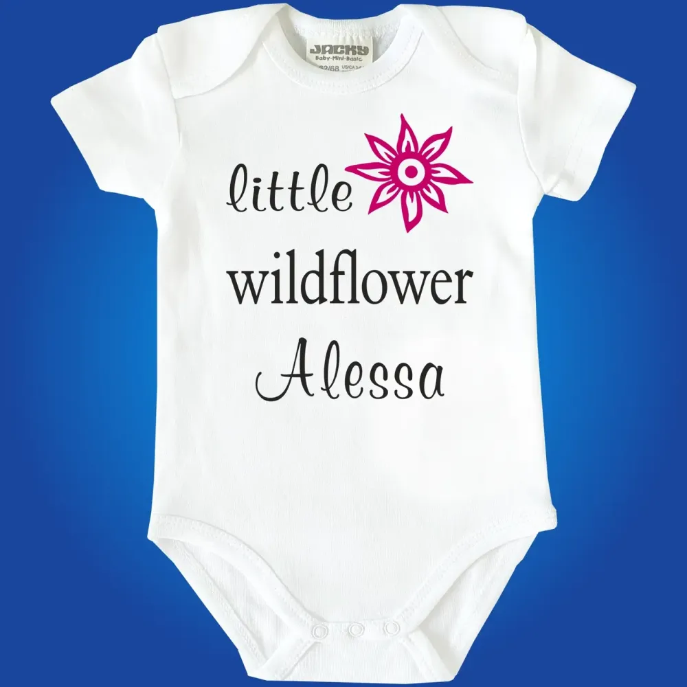 Preview: Baby Body mit Aufdruck Wildflower
