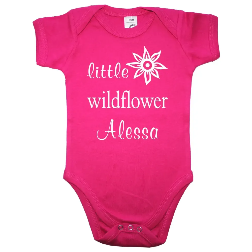 Preview: Baby Body mit Aufdruck Wildflower