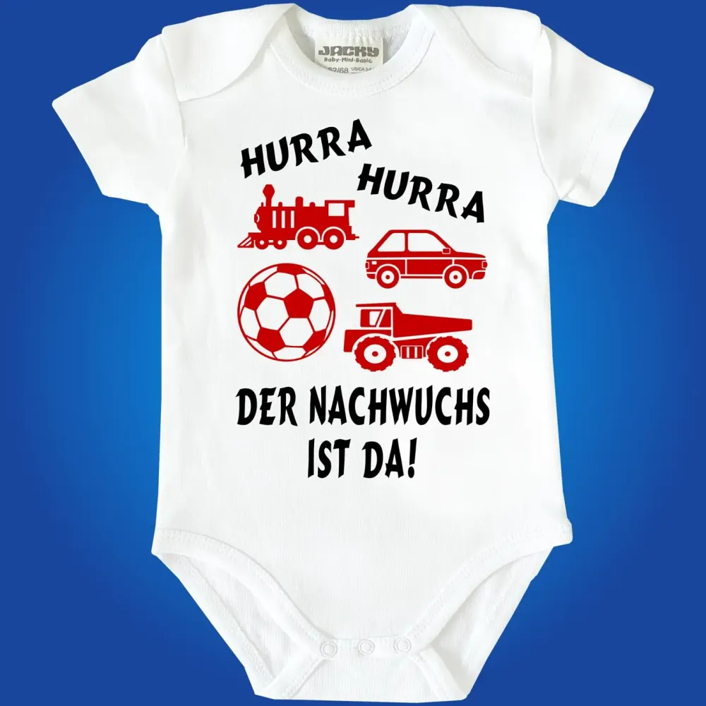 Baby-Body für Kindergarten‑Team mit farbigen Spielzeug‑Icons