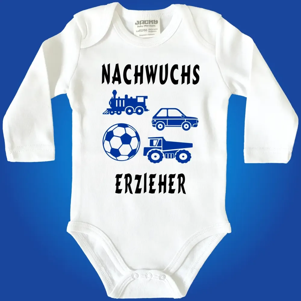 Preview: Baby-Body für Erzieher mit bunten Spielzeugmotiven