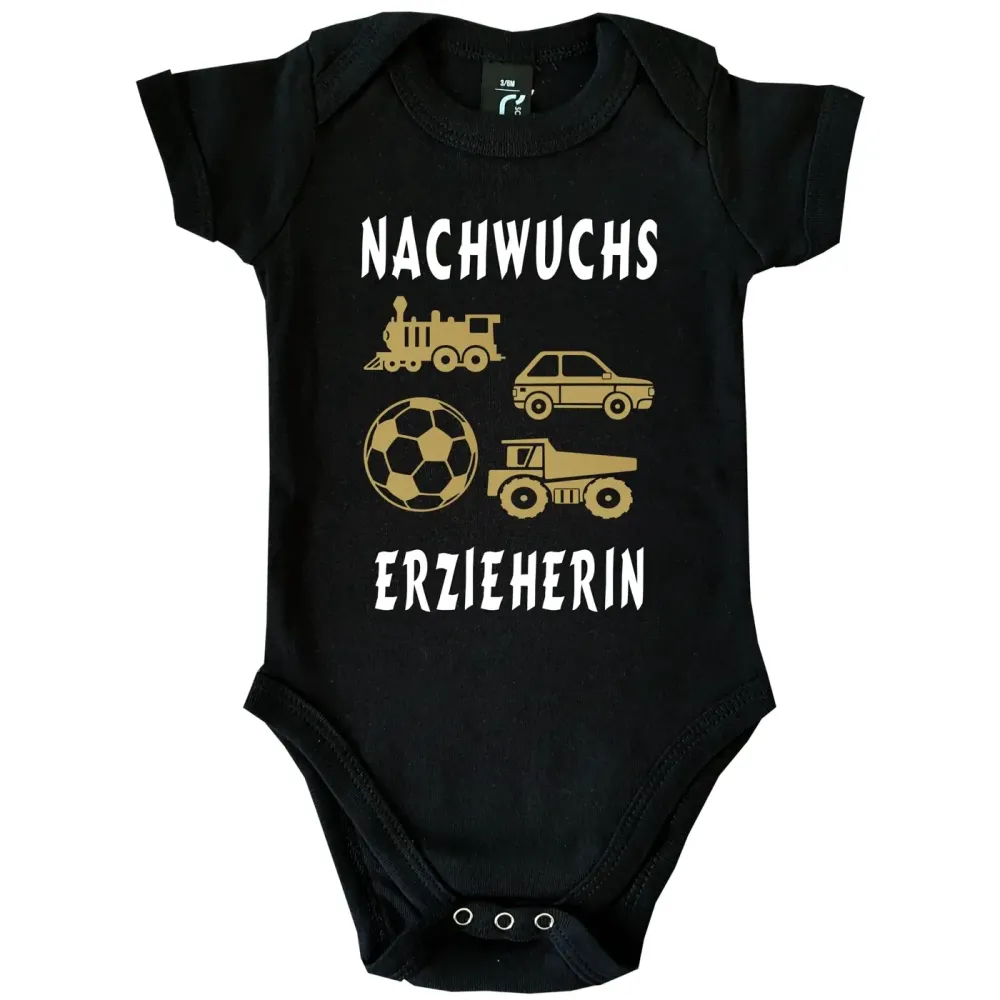 Baby-Body für Kindergarten‑Team mit farbigen Spielzeug‑Icons