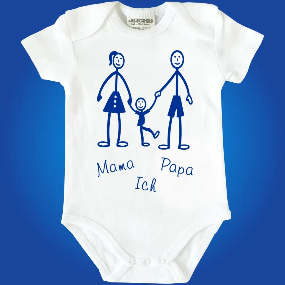 Babybody mit Mama Papa Ich Motiv