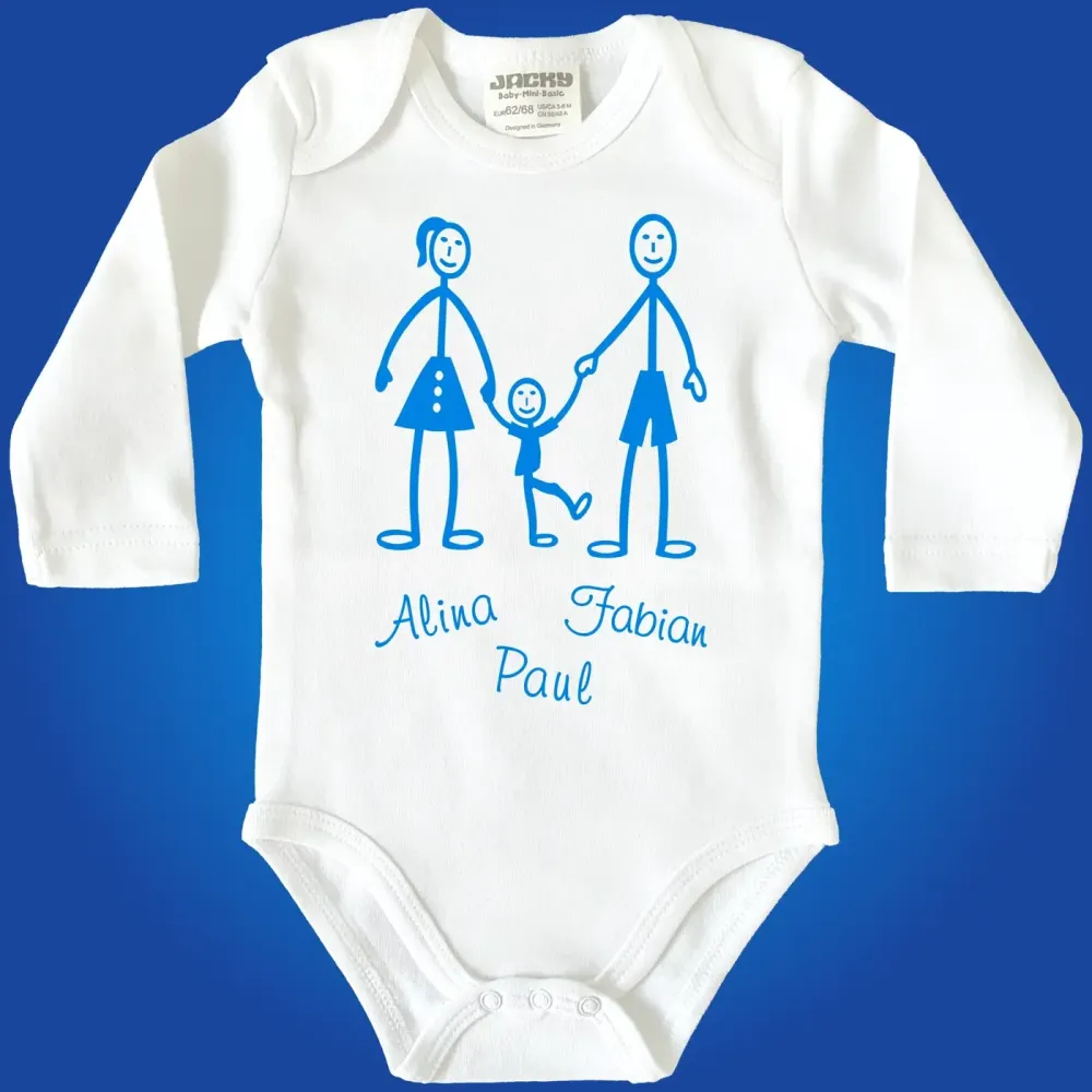 Niedlicher Babybody mit Familienmotiv
