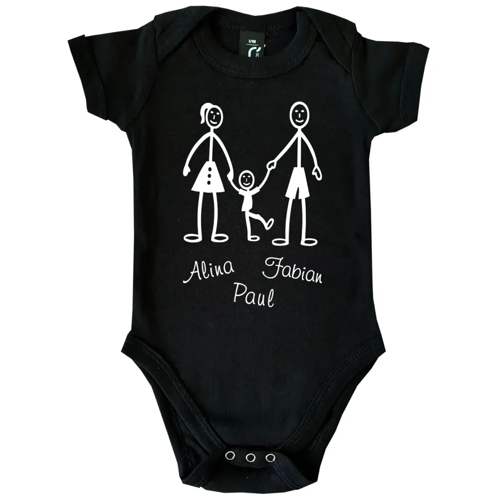 Babybody Familie mit Wunschnamen