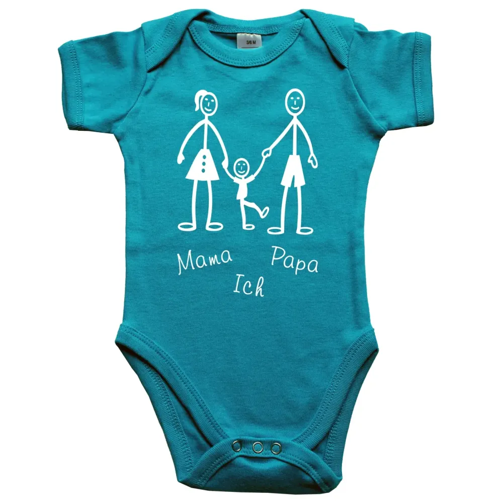 Preview: Babybody mit Mama Papa Ich Motiv