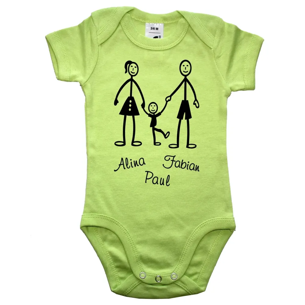 Niedlicher Babybody mit Familienmotiv