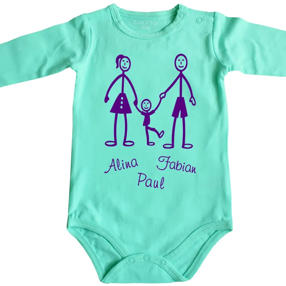 Niedlicher Babybody mit Familienmotiv