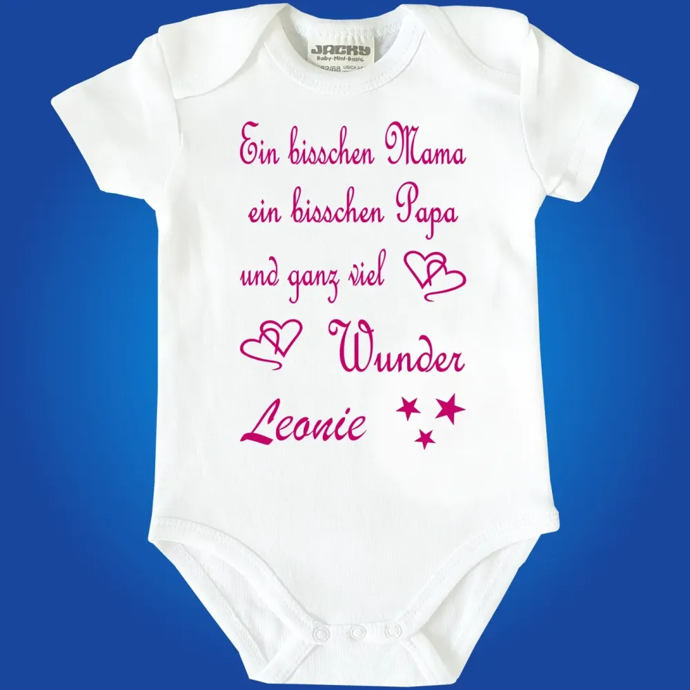 Preview: Babybody mit Wunschname und liebevollem Familien Spruch