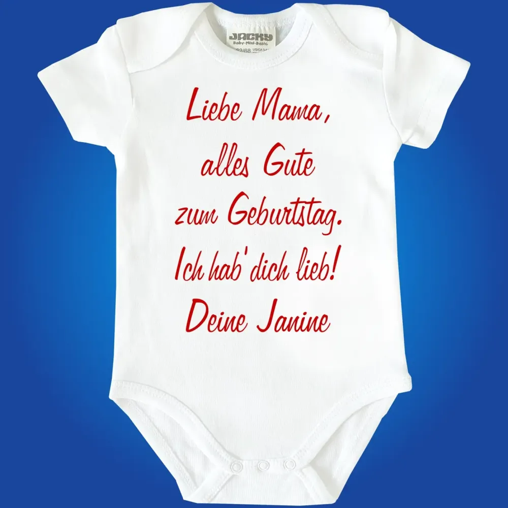 Babybody mit Geburtstagsgruß für Onkel