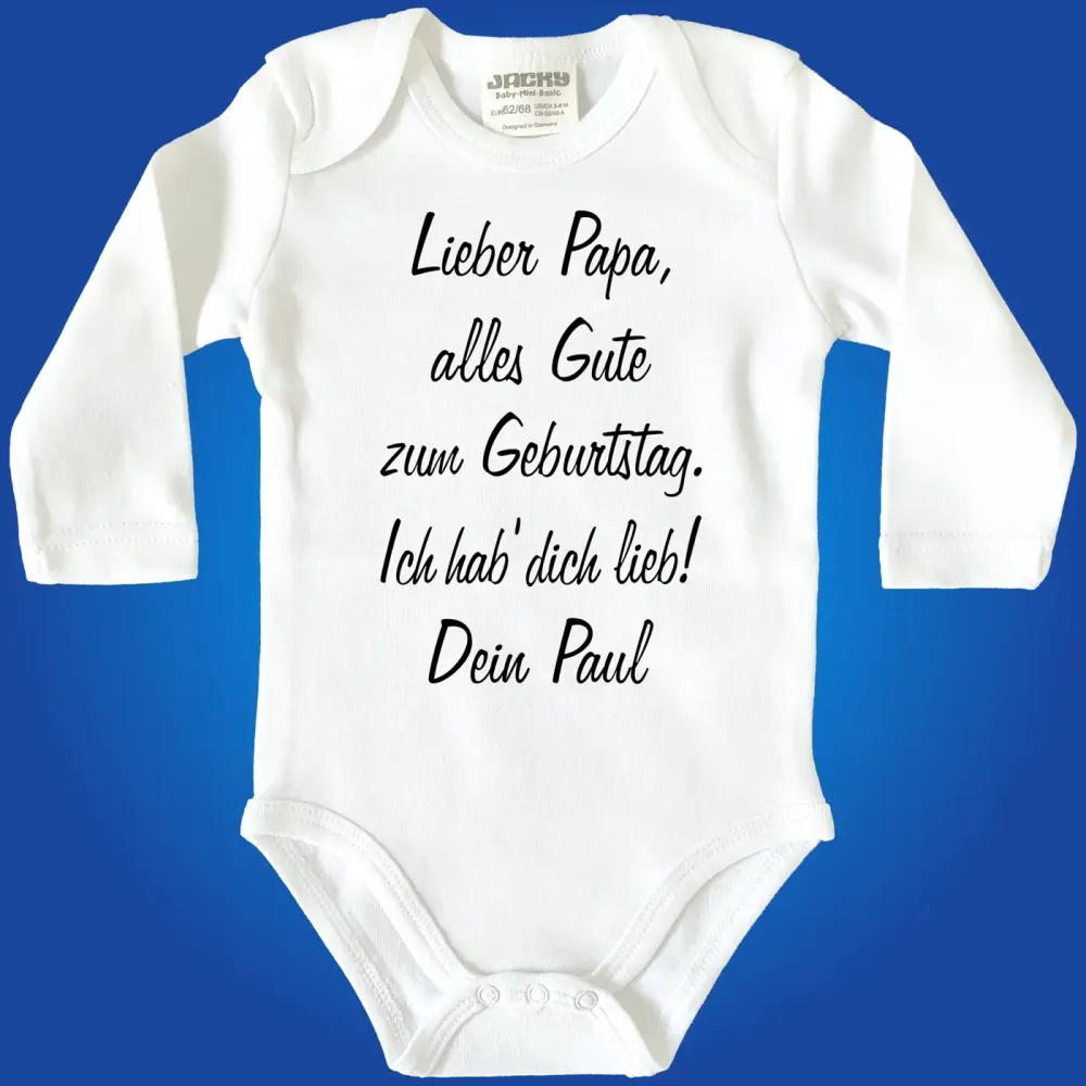 Babybody zum Geburtstag für Papa