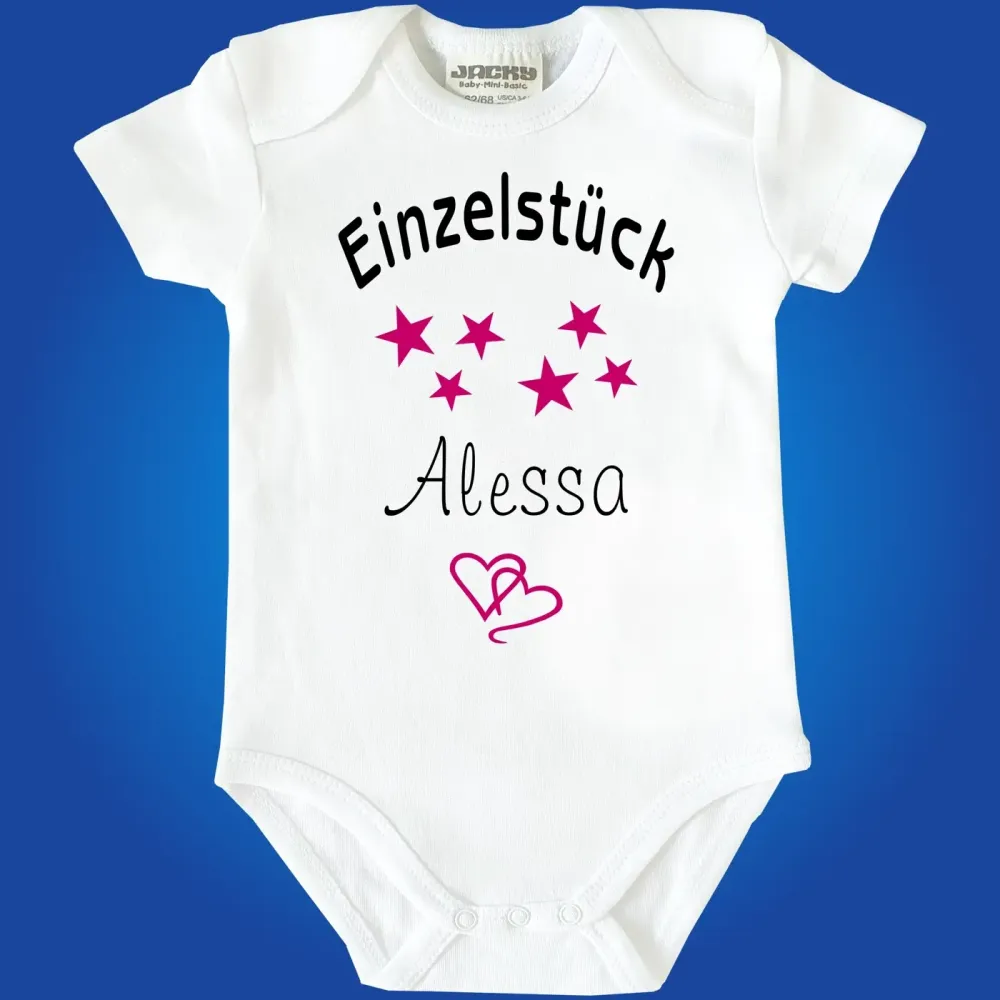 Preview: Babybody personalisiert mit Name und Sternmotiv