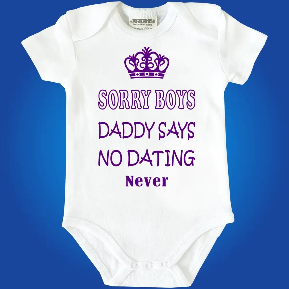 Baby‑Body mit Krone und No Dating Motiv