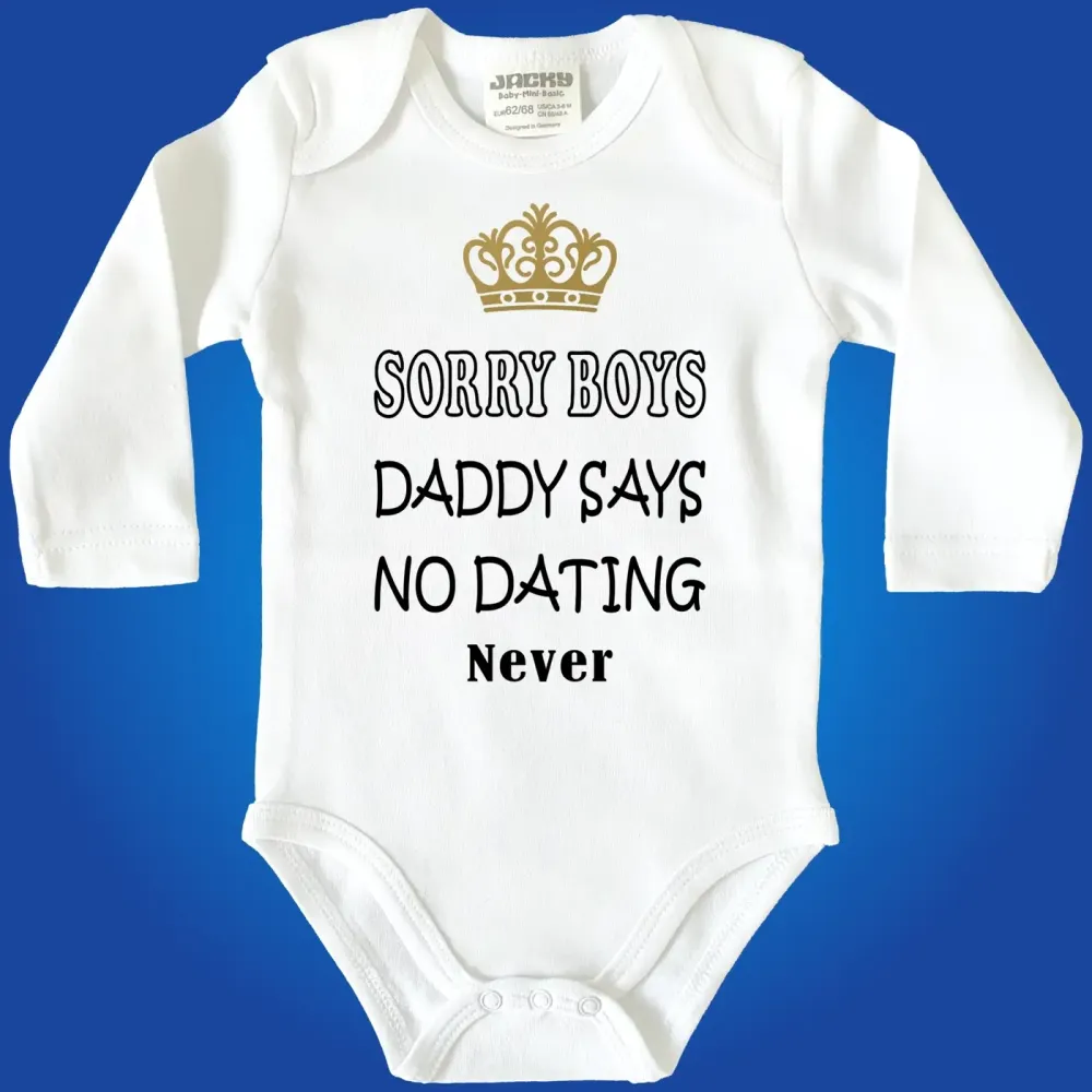 Baby‑Body mit Krone und lustigem Papa Spruch