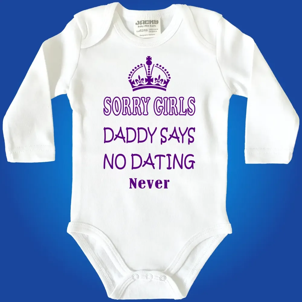 Babybody „Sorry Boys“ humorvoller Papa Spruch