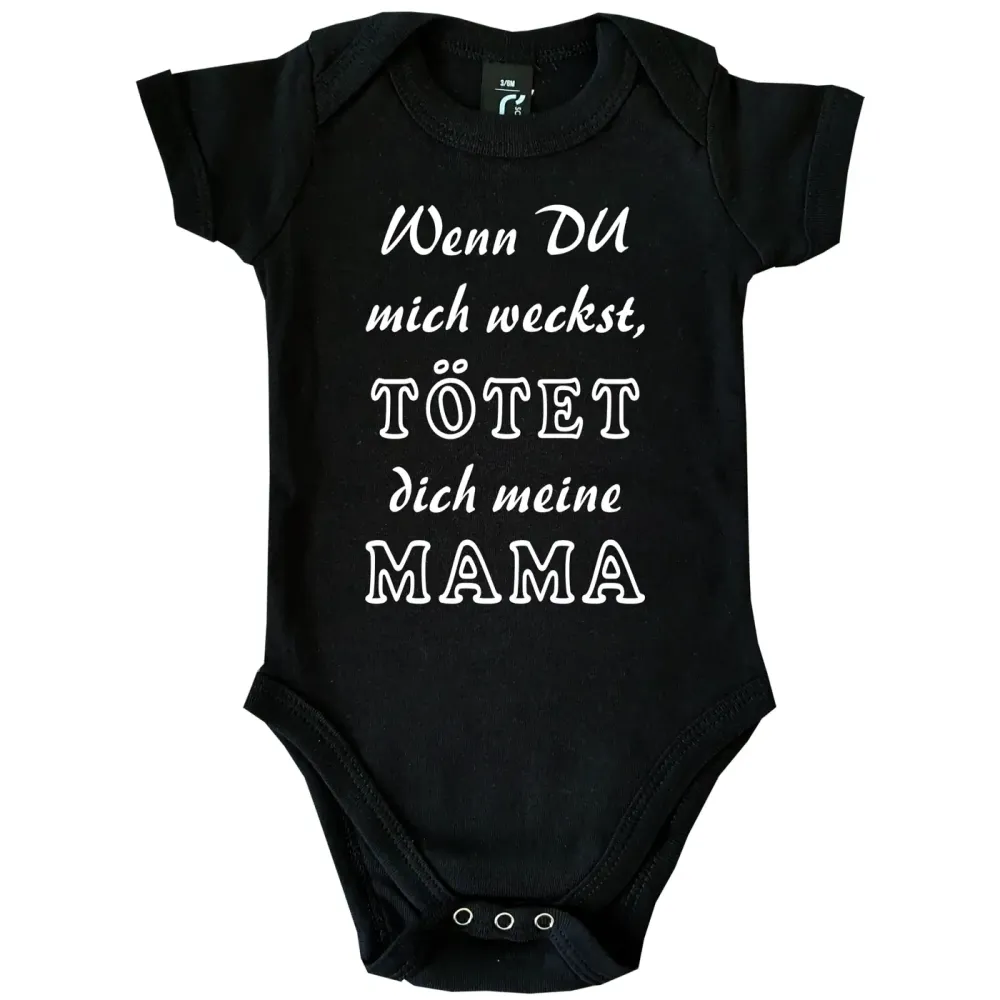 Baby‑Body mit humorvollem Text für müde Eltern
