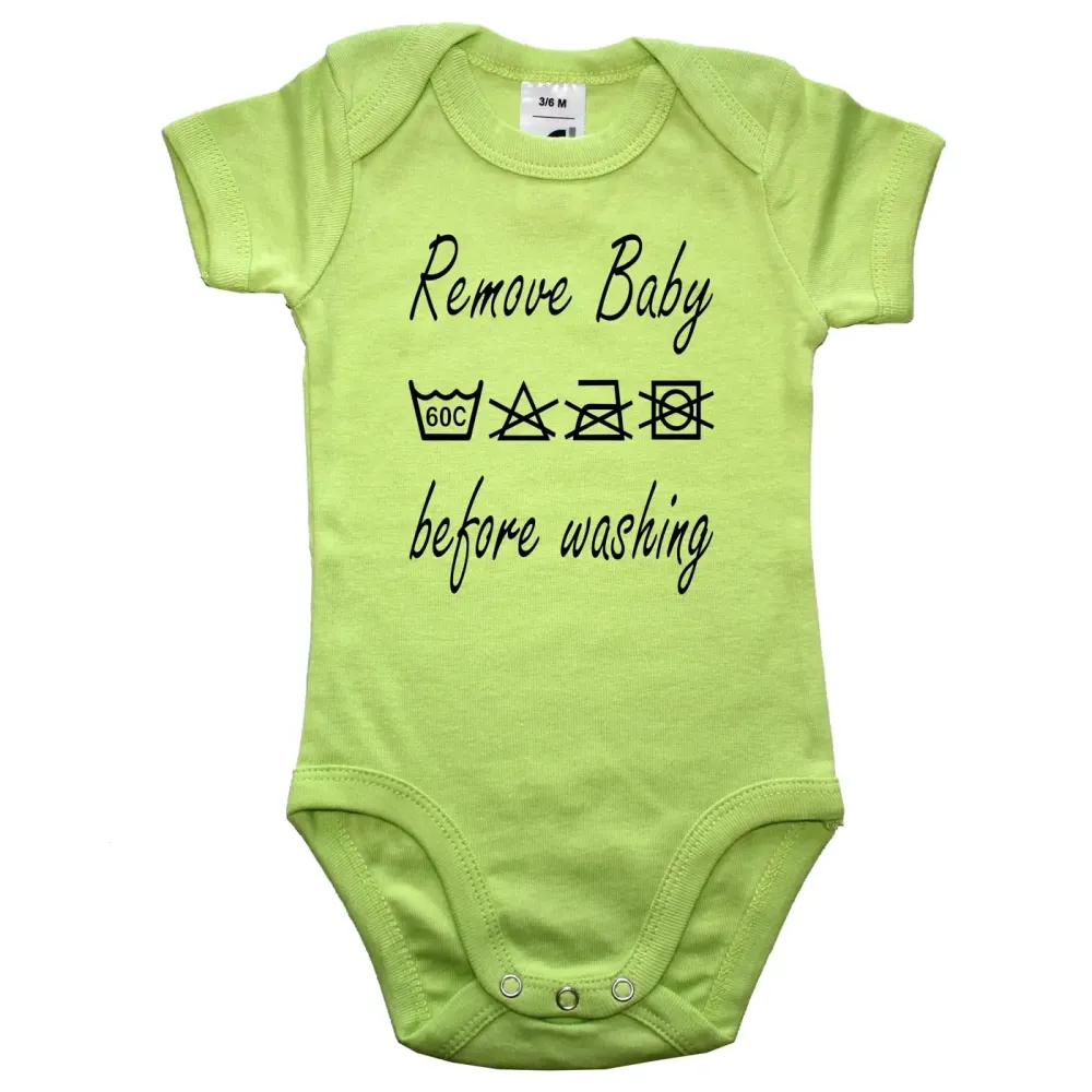 Babybody witziger Waschhinweis Body