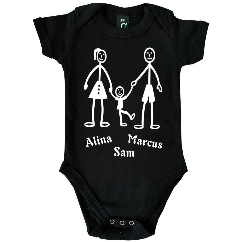 Baby-Body mit Strichmännchen
