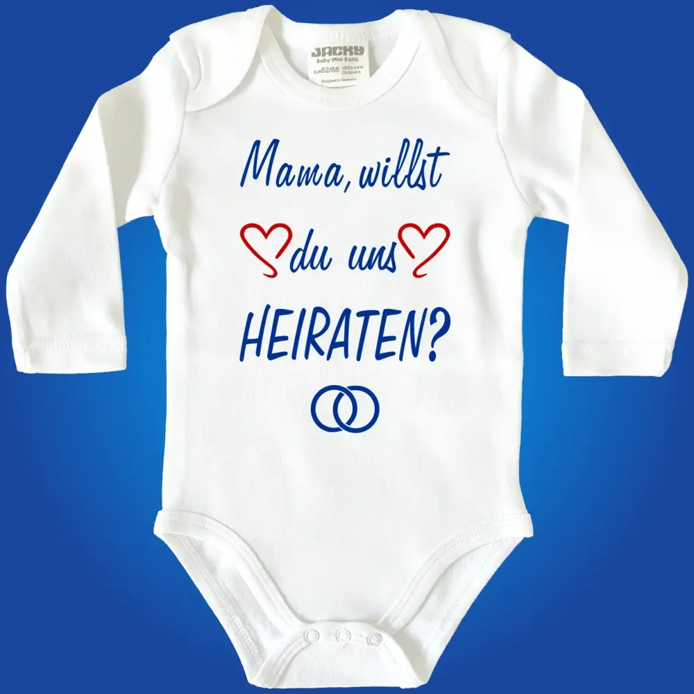 Preview: Babybody „Papa, willst du uns heiraten“ mit Herzchen Grafik