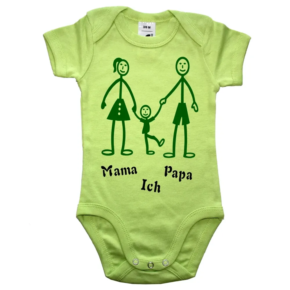 Baby-Body mit Strichmännchen
