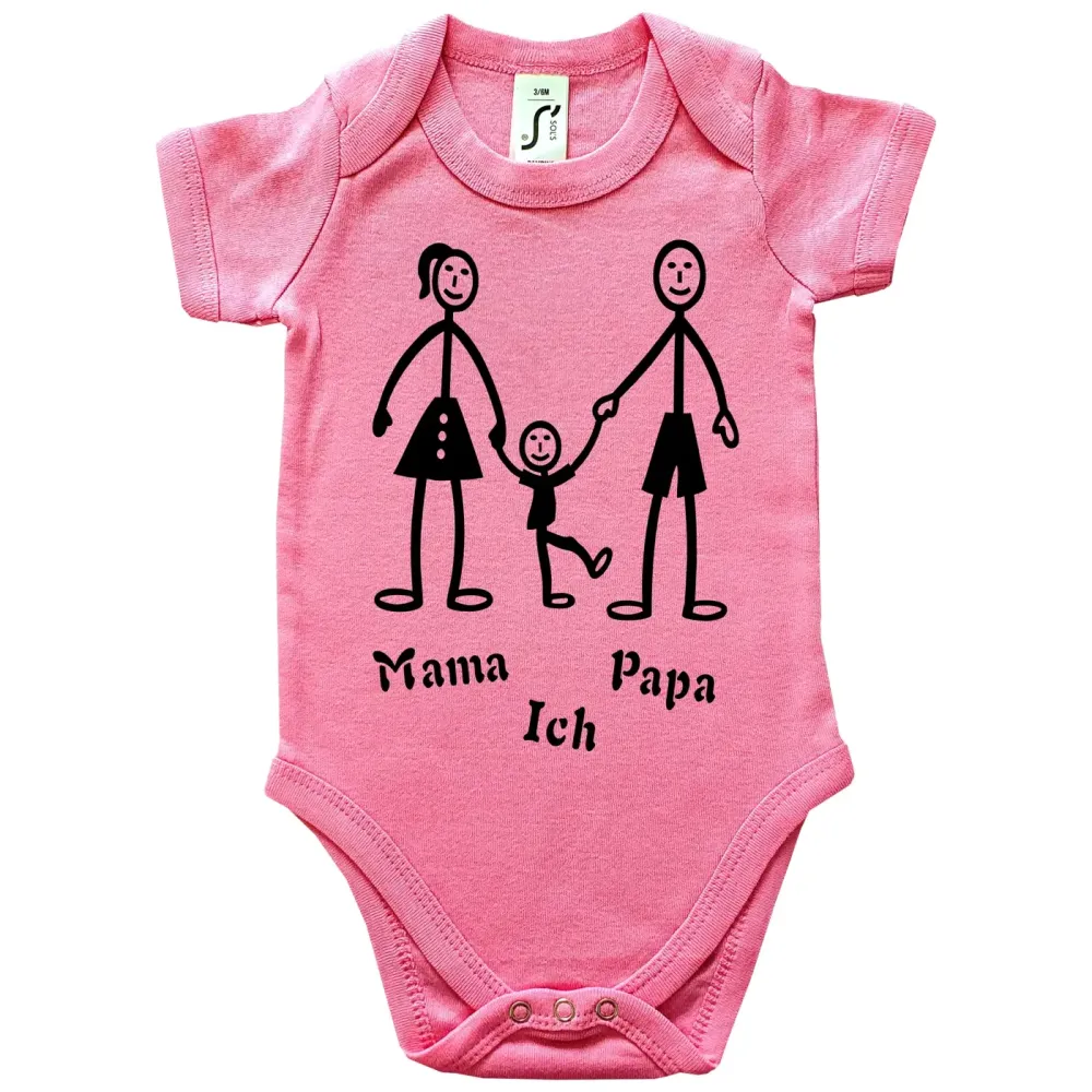 Preview: Baby-Body mit Druck Familie