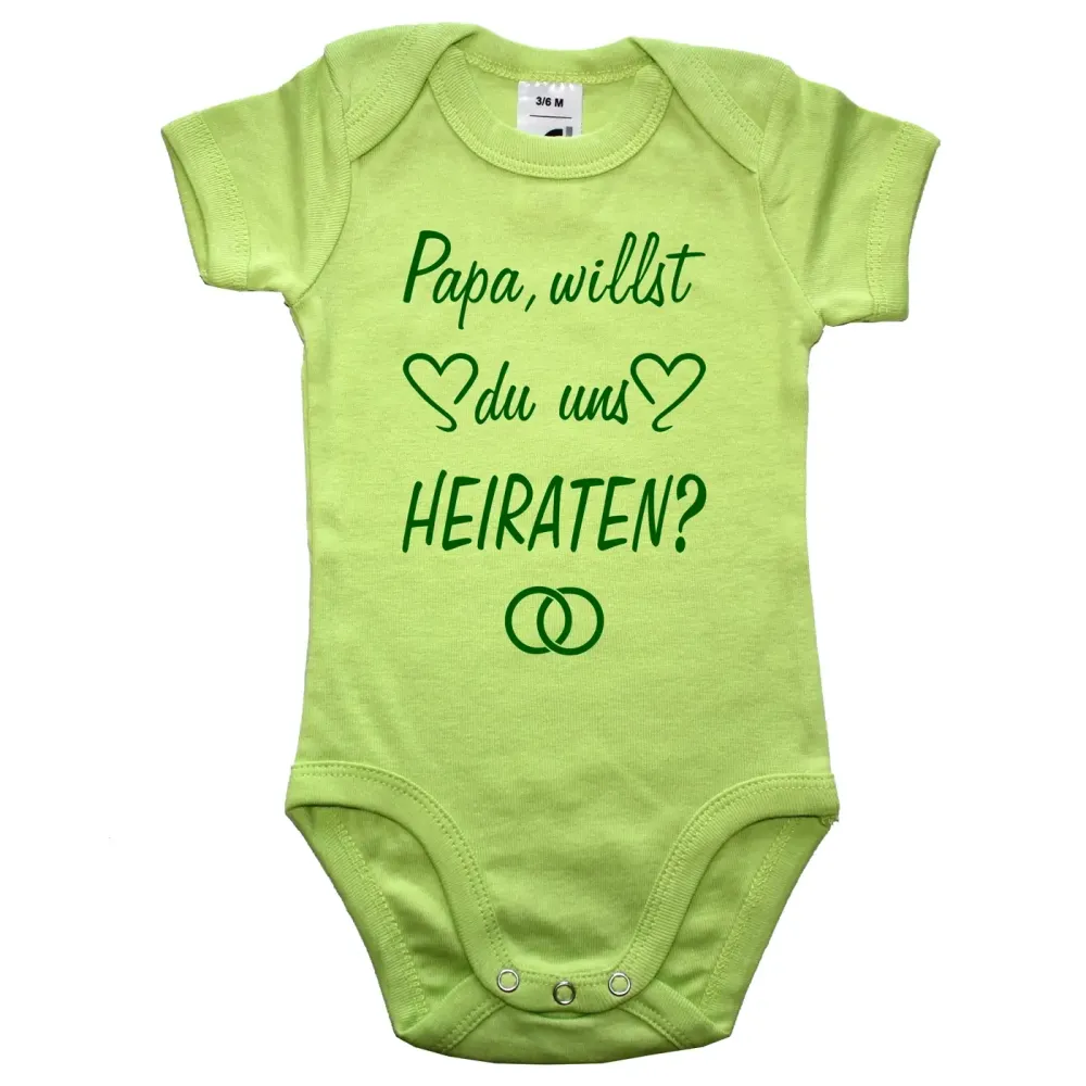 Baby‑Body mit zwei Ringen und liebevollem Hochzeits‑Spruch