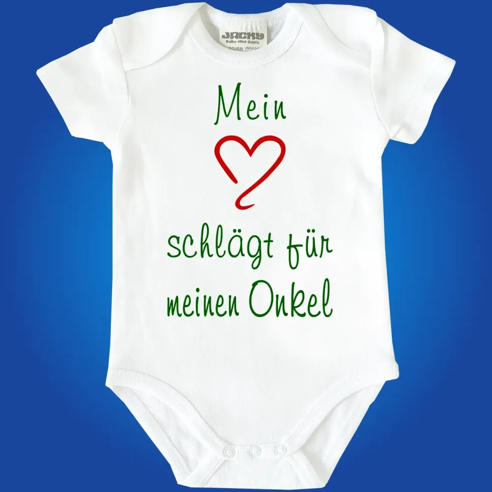 Babybody „Mein Herz schlägt für Tante“ mit Herz Grafik